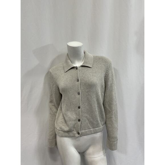 Theory Cotton-Cashmere Grey Cotton Cardigan Size S - Picture 2 of 5